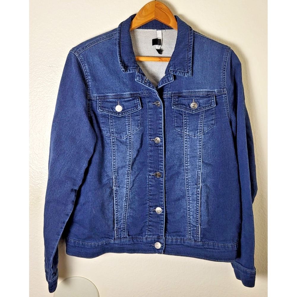 Buffalo David Bitton Size M Soft Knit Denim Trucker Jacket Stretch 88% Cotton